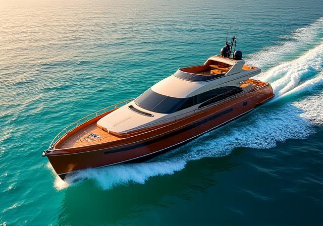 Luxury yacht sailing on azure waters